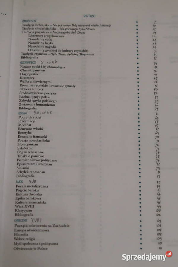 Dzieje literatury w epokach antyku do Siedlce