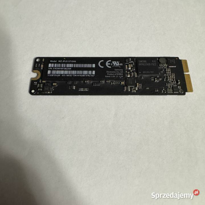 Dysk SSD Apple 512GB Samsung 100 Kondycji A1465 mazowieckie Warszawa
