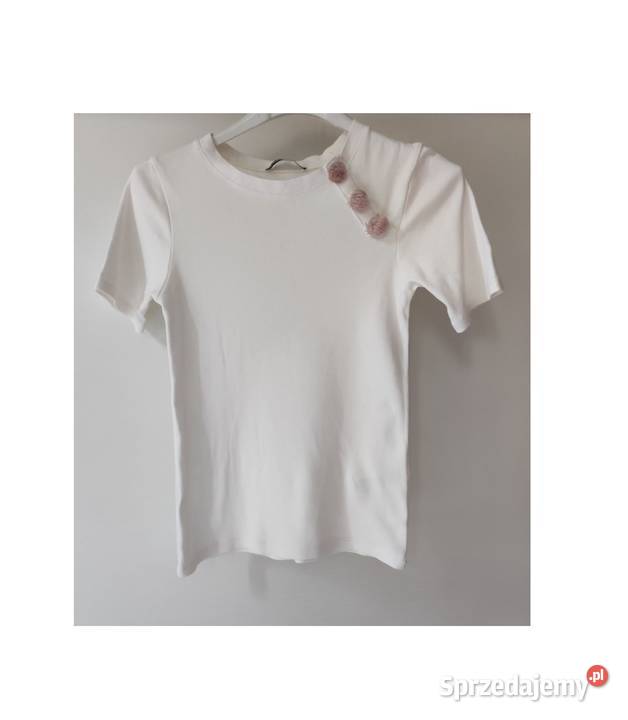 bluzka koszulka top tshirt ZARA ozdobny dekolt Kielce