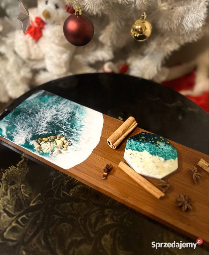 Deska do serwowania przekąsek zdobiona żywicą dolnośląskie Wrocław