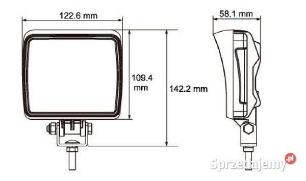 Lampa robocza LED kwadratowa 18W 2160lm 1236V z Kamionna