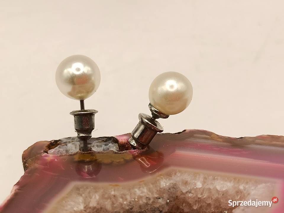 Kolczyki białe perełki Zamość sprzedam