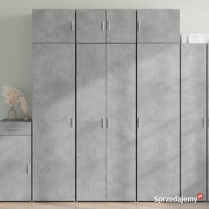 Wysoka szafka szarość betonu 70x425x185