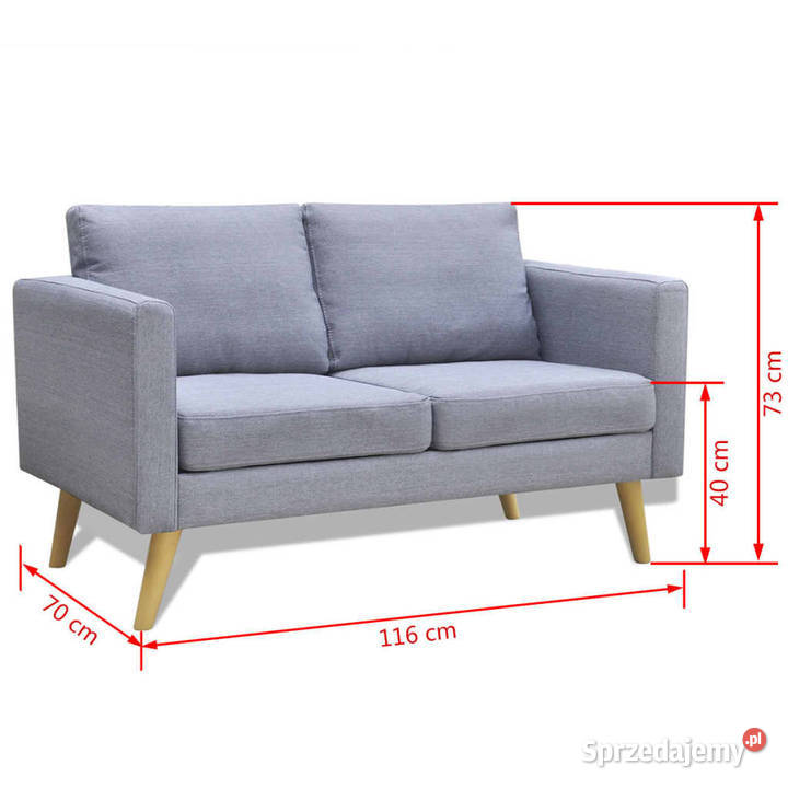 Sofa 2osobowa materiałowa jasnoszara WM242218 Warszawa sprzedam