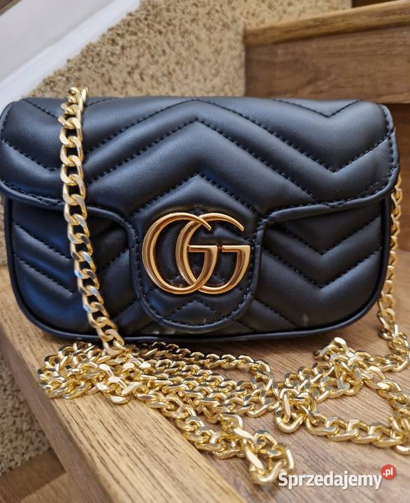 Torebka GG mini Marmont czarna pikowana bordowe Torby i torebki Września