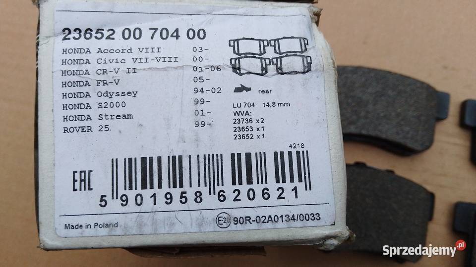 Klocki hamulcowe tył Honda Accord VII Civic VII