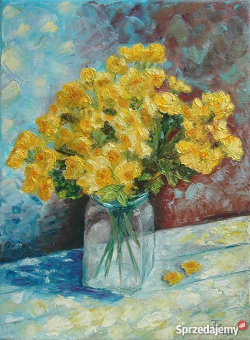 Obraz olejny Kaczeńce sprzedam