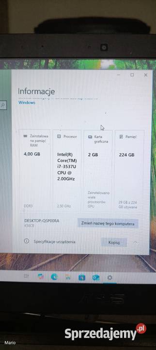 Laptop Asus Dodatkowe wyjście VGA Chorzów