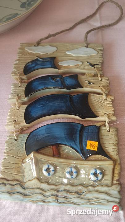 Kafel ceramiczny Żaglowiec Ręcznie malowany 4 pomorskie Gdańsk sprzedam