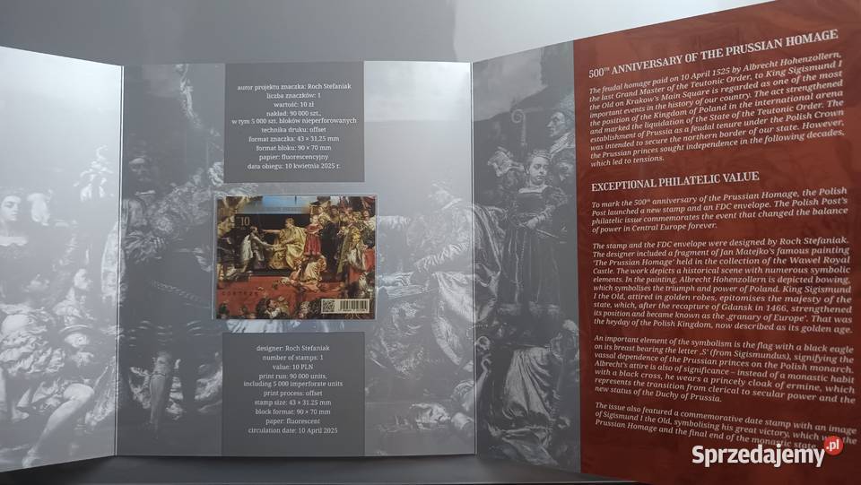 500 lecie HOŁDU PRUSKIEGO Folder Kolekcje kujawsko-pomorskie Koronowo sprzedam