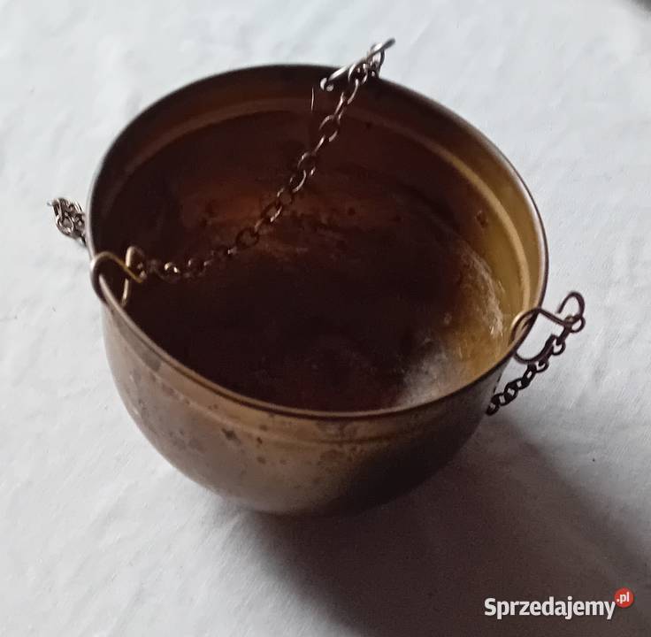 Mosieżna zawieszana na łańcuszkach osłonka Koźminek sprzedam