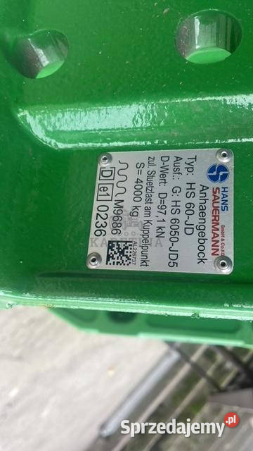John Deere szyna zaczepowa sauermann nowa 33 wielkopolskie Jastrzębniki sprzedam