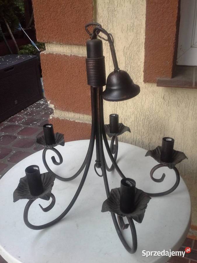 Żyrandol metaloplastyka 5 ramienny kinkiet sprzedam
