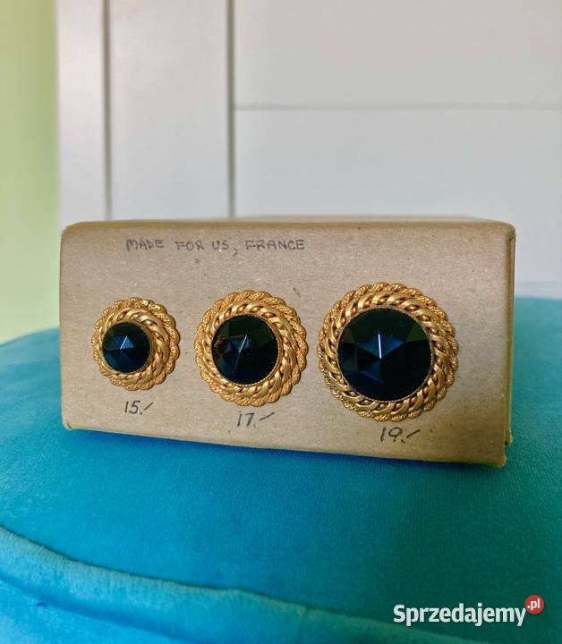 Nowe bajkowe koronkowe złote guziki czarny Nisko