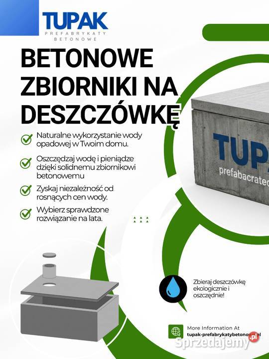 Zbiornik betonowy na deszczówkę 10m3 10000l Tarnów sprzedam