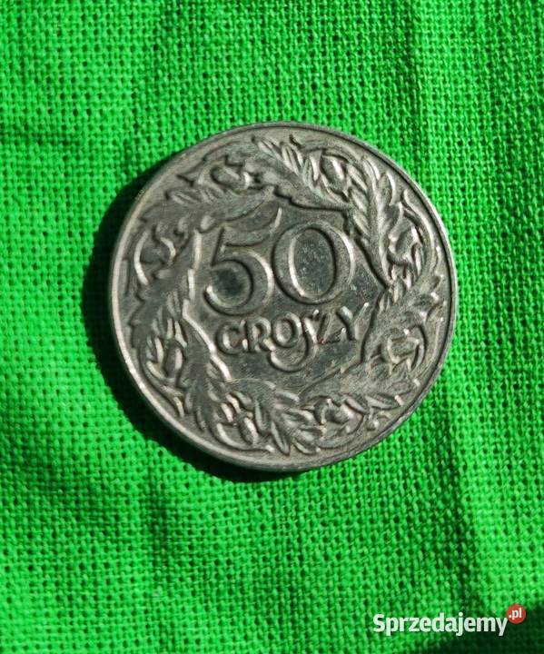 Moneta 50groszy 1923 Polska Piłsudski Szczecin