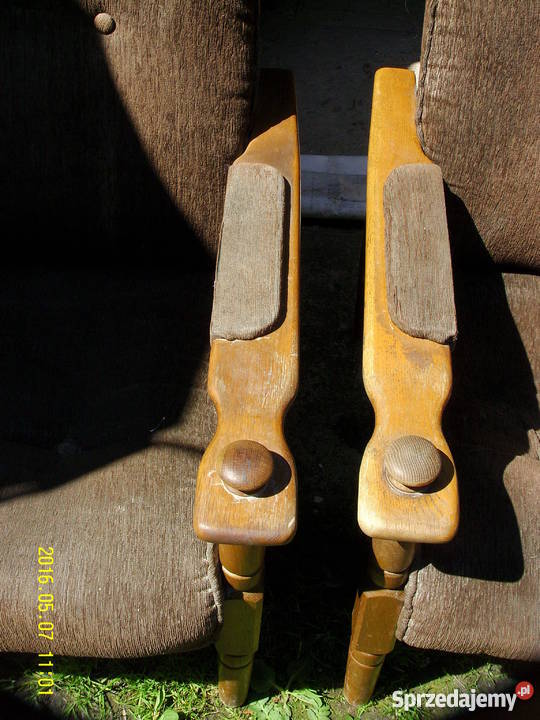 Fotele PRL lite drewno dębowe toczone nogi do Warszawa sprzedam