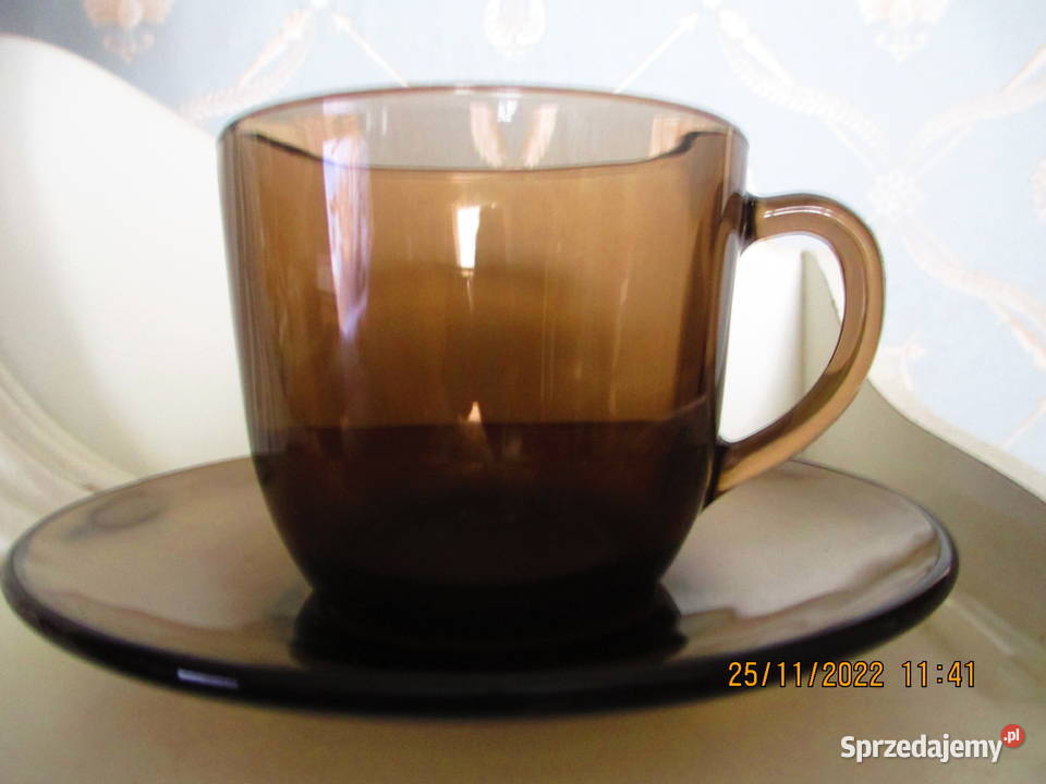 Komplet 12 filizanki spodki szkło mazowieckie Warszawa