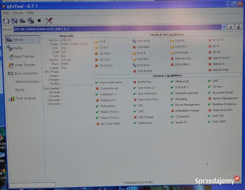 PC Nagrywarka DVD LITEON SOHW1673S05C ATAPI