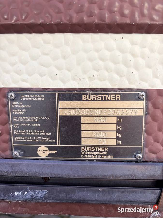 Przyczepa kempingowa Brstner 3802 1986 zadbana Lubaszowa