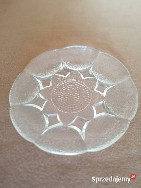 Szklany talerzyk deserowy średnica 155 łódzkie