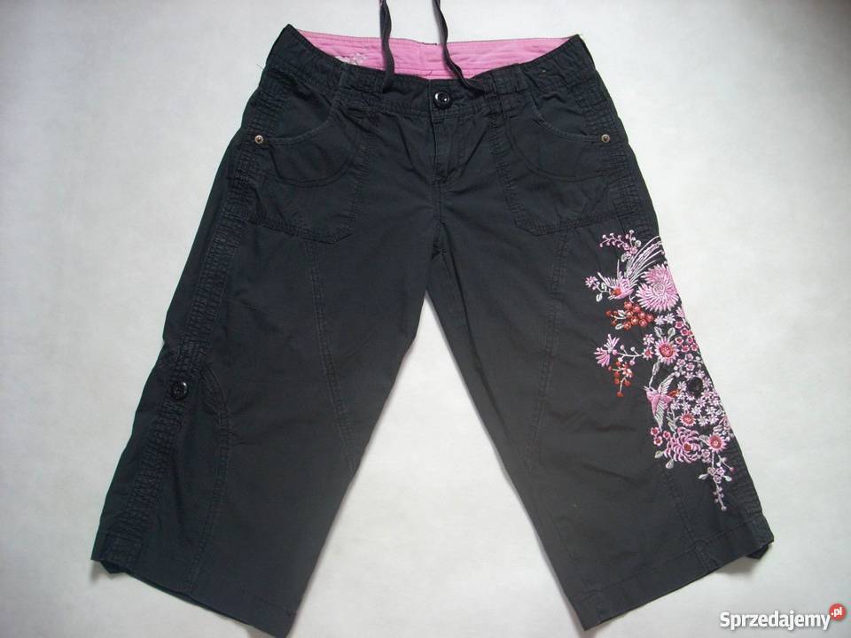 DENIM CO Spodnie 34 Hafty Podpinane 38 M czarny sprzedam