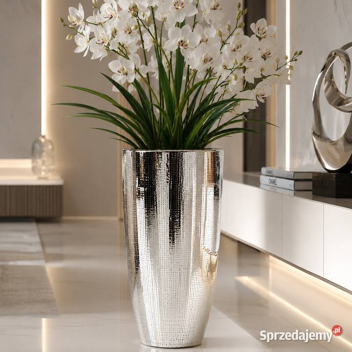 Lustrzana donica Glamour 64 srebrna donica Donice Golkowice sprzedam