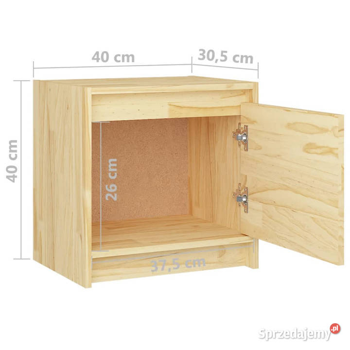 Szafki nocne 2 40x305x40 lite drewno sosnowe Warszawa