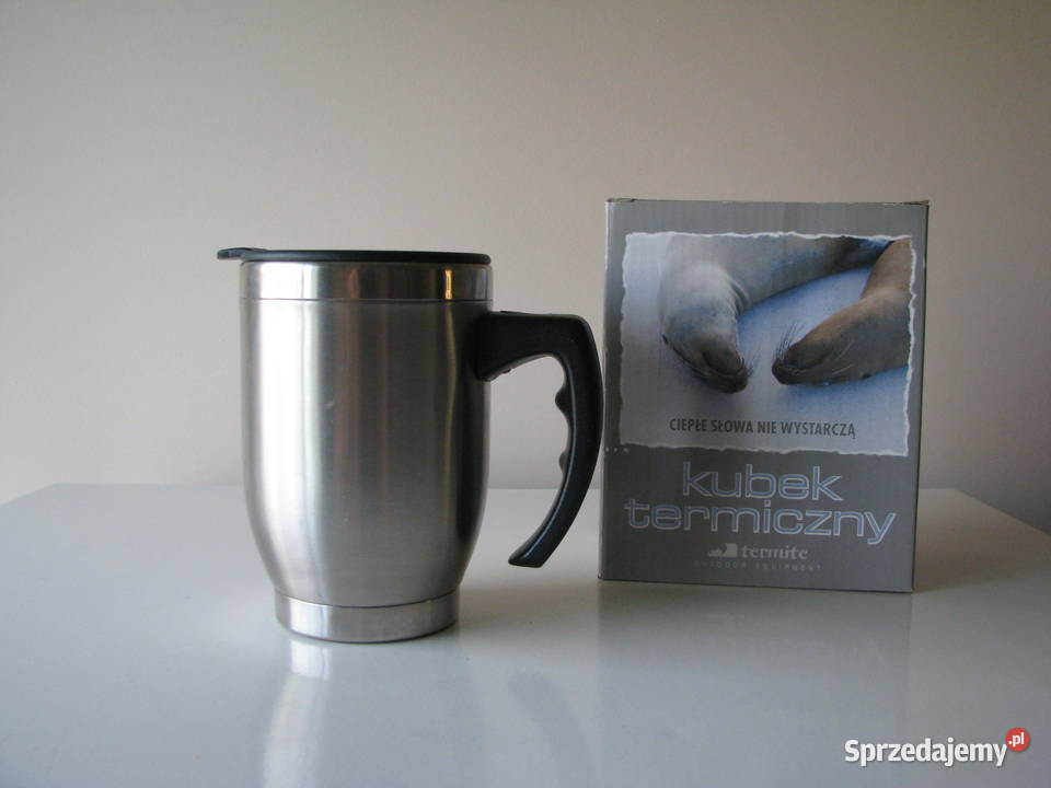 Stalowy kubek termiczny Termite z pokrywką Brzegi