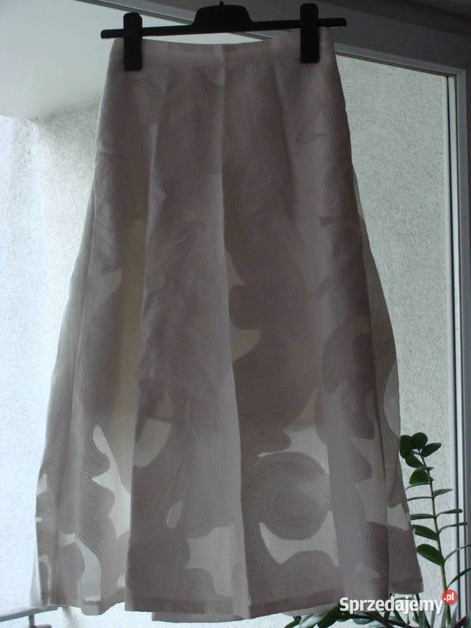 nowa spódnica ecru żakard hm biały łódzkie Łódź