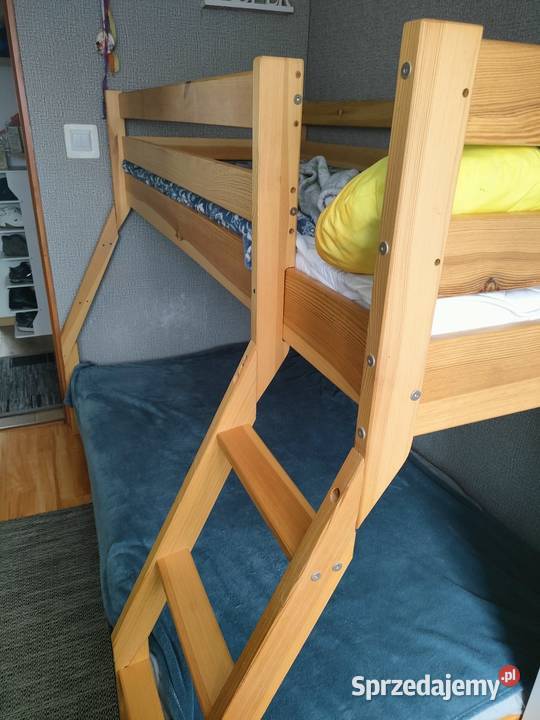 Łóżko drewniane pietrowe Olkusz sprzedam