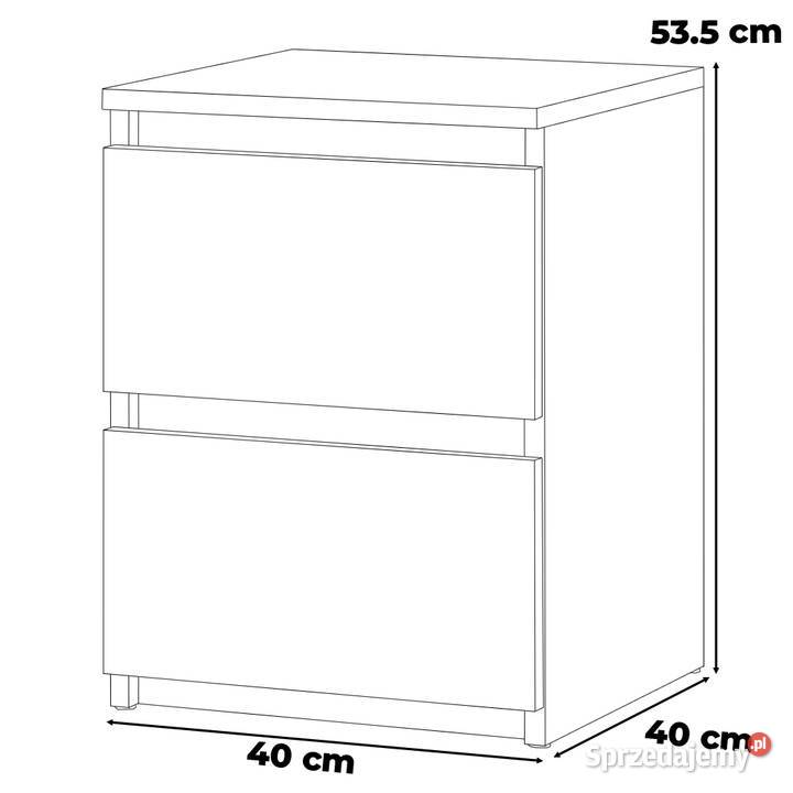 Szafka Nocna Biała Mat 40 Hugo Wąski Stolik 40cm Elbląg