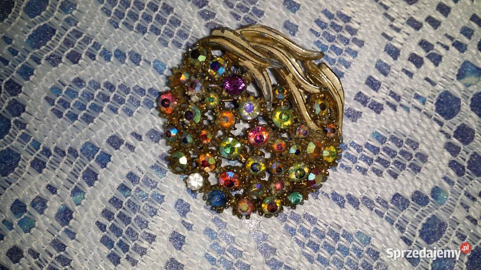 Stara broszka wielokolorowa Ozdoby Ochojno
