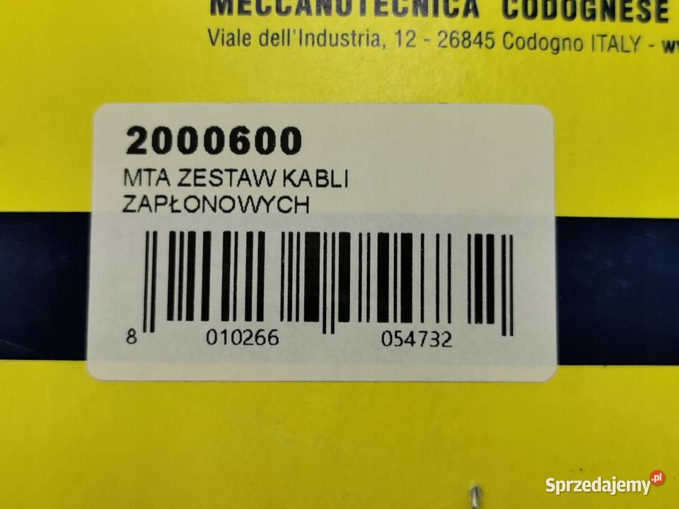 ZESTAW KABLI ZAPŁONOWYCH MTA SPA 2000600 NOWY Zestawy naprawcze Części samochodowe