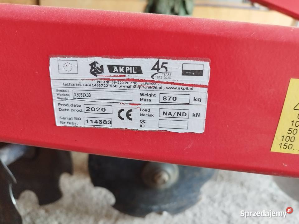 Brona talerzowa 3m AKPIL nieuszkodzony lubelskie Abramów