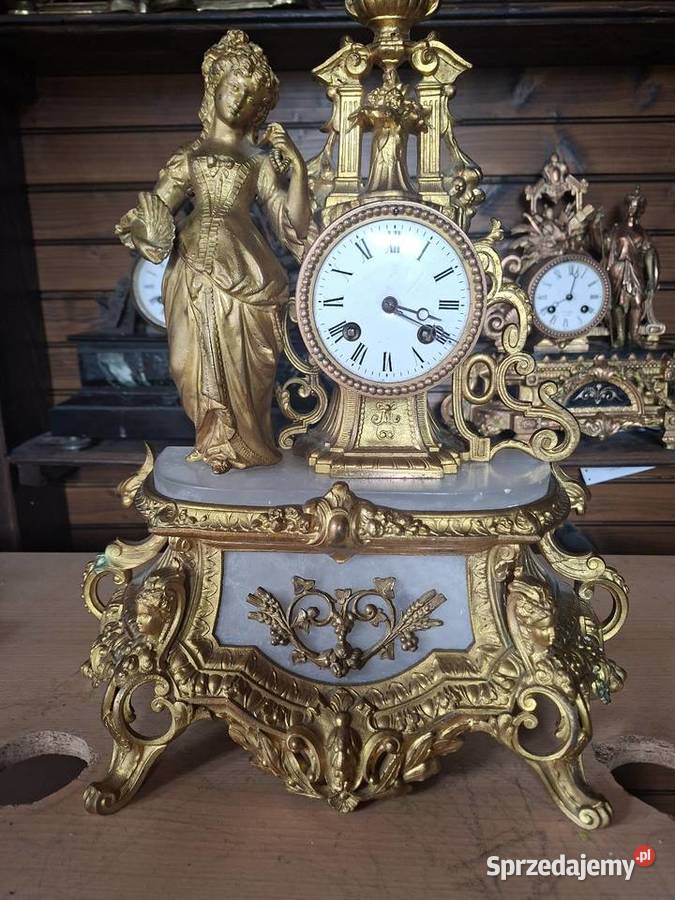 Kominkowy zegar francuski stary Rzeszów