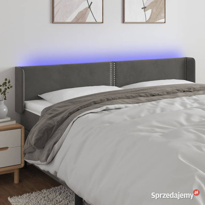 Zagłówek do łóżka z LED ciemnoszary 183x16x7888 Warszawa