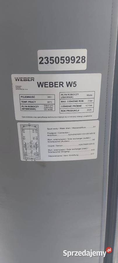 Bufor Weber W5 300l z wężownicą Rosiejów