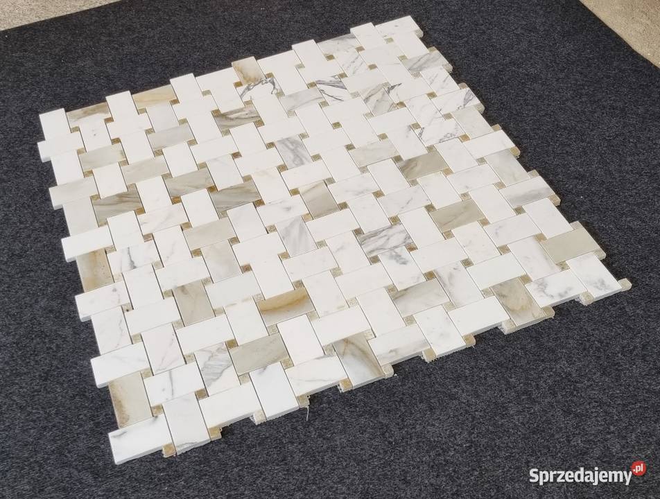 MOZAIKA MARMUR BIANCO CALACATTA ONYX BIAŁO ZŁOTA Bielawa