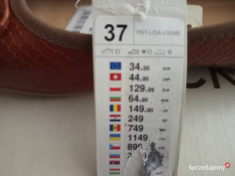 Kolor rudawy brazBaleriny skóra naturalna 37 inna Balerinki Warszawa