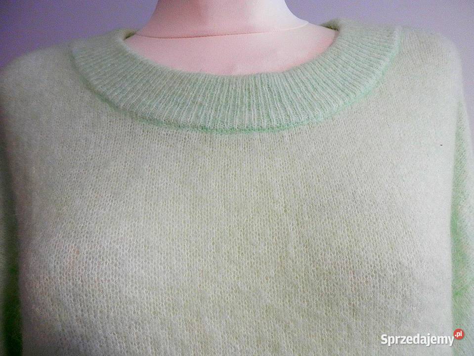 Sweter Wełniany Moherowy Oversize Pastelowy Łomża