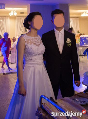 Piękna suknia ślubna koronka gipiura 38 Damska Lublin