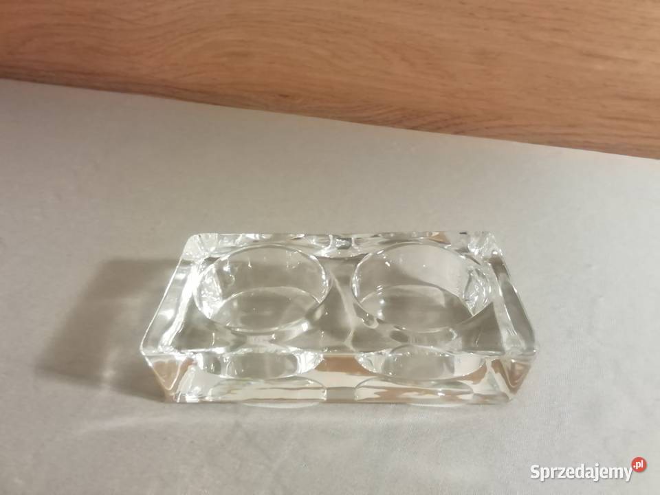 Świecznik podwójny szklany tealight