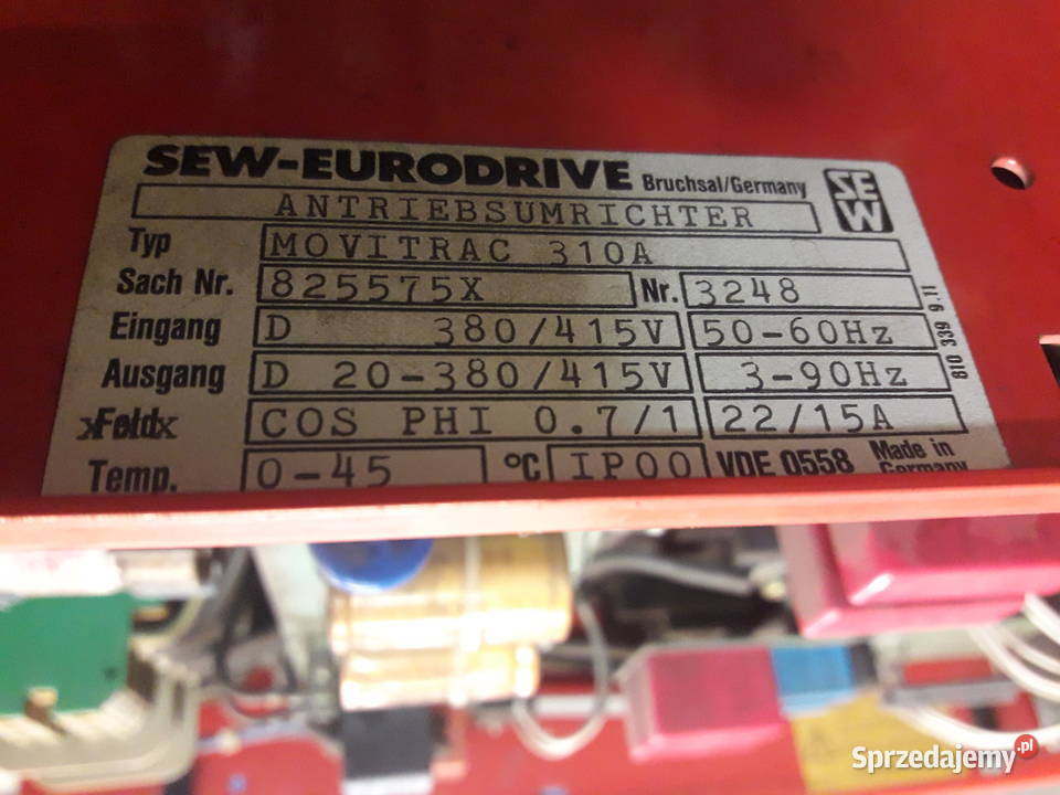 SEW EURODRIVE MOVITRAC 310A 825575X śląskie Pszczyna sprzedam