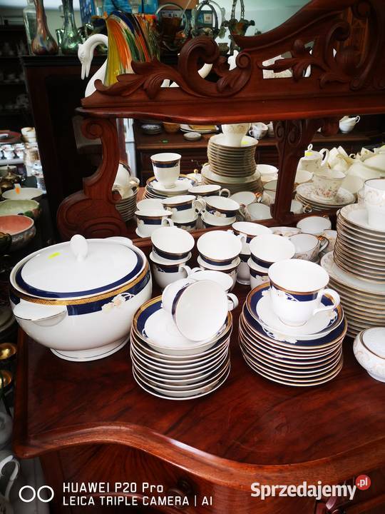 Filiżanka z talerzkiem deserowym z kobaltem pomorskie Gdańsk sprzedam