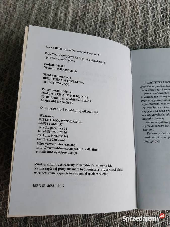 Pan Wołodyjowski opracowanie dolnośląskie Wrocław
