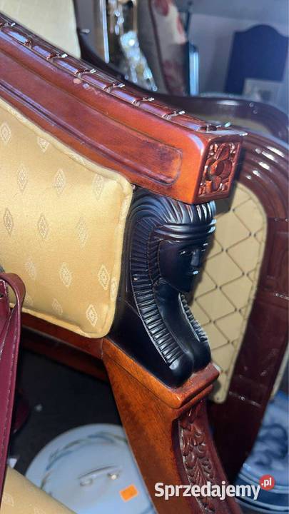 Berżera fotel kubełkowy mahoń hebanowe popiersia Gdańsk