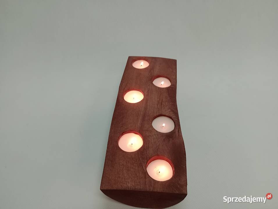 ŚWIECZNIK Z DREWNA TEALIGHT PODGRZEWACZE BUK brązowy Żagań