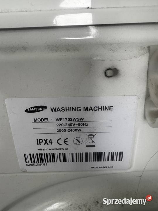 Pralka Samsung model WF1702WSW na części wolnostojące Bydgoszcz
