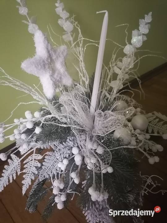 stroik świerk bombki świeca ozdoba choinka śnieg mazowieckie Sierpc